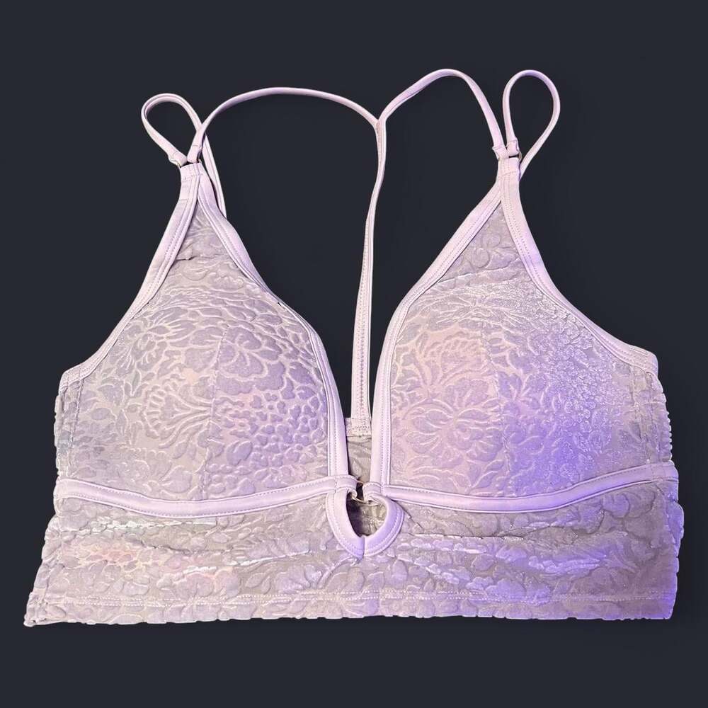 Victoria's Secret Women's White and Purple Bra